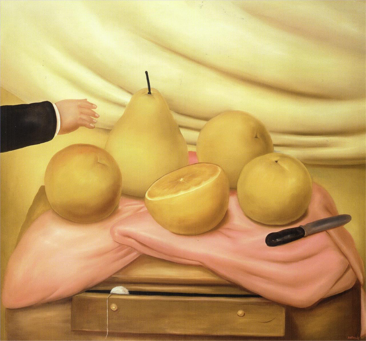 Stillleben mit Früchten Fernando Botero Ölgemälde